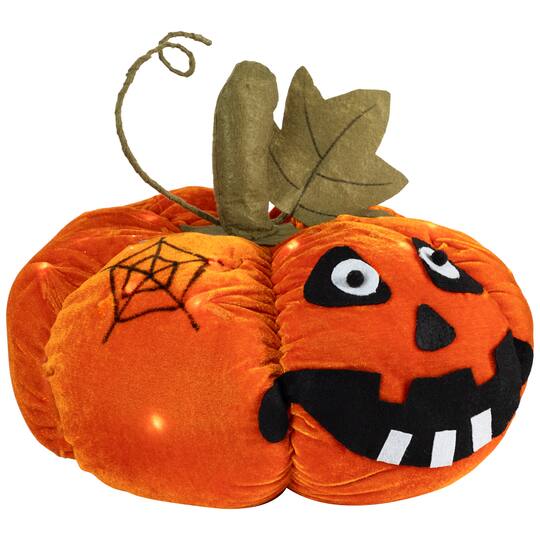 LED Lighted Plush Halloween Jack-o-Lantern Pumpkin